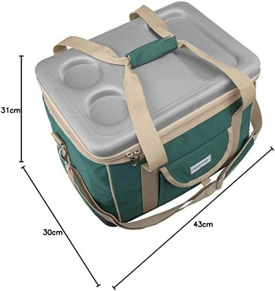 anndora Kühltasche XL 40 Liter - Isotasche Kühlbox Picknicktasche Farbauswahl XL gruen, XL gruen