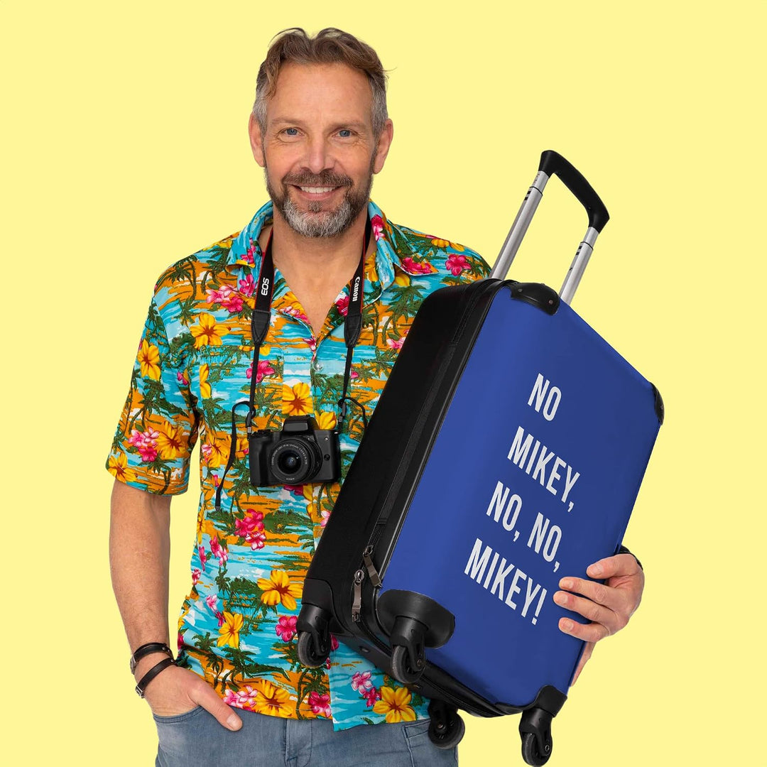 NoBoringSuitcases.com® Koffer Handgepäck Trolley Rollkoffer Kleine Reisekoffer mit 4 Rollen - Zitate