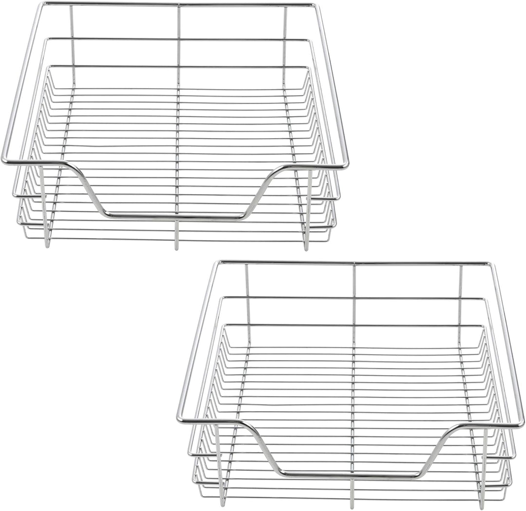 [en.casa] Teleskopschublade 2er Set 50cm Schrankbreite Küchenschublade inkl. Schienen Einbauschublad