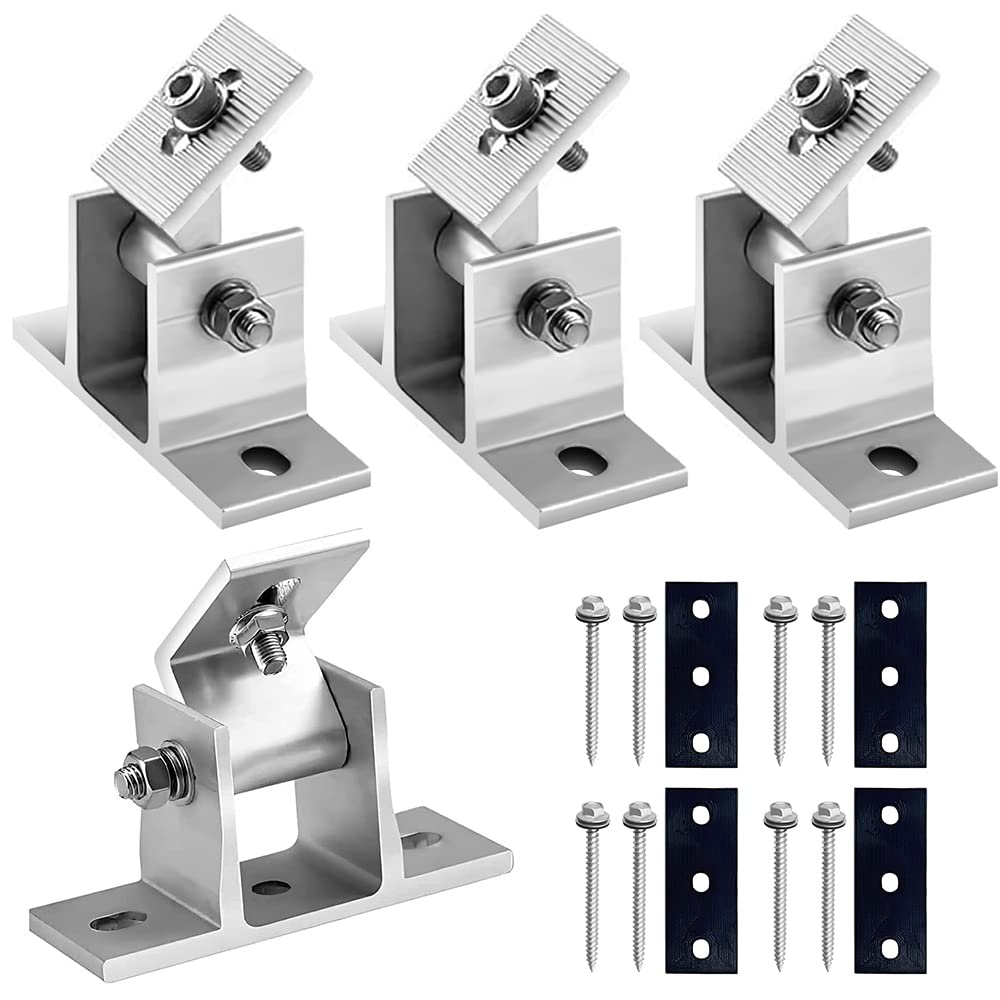 mizikuu Solarpanel Halterung Dachhaken, 4 Stück Befestigung Solarmodul Z- Halterung Montage Solarpan