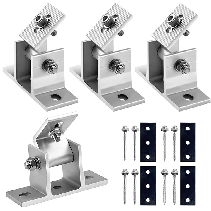 mizikuu Solarpanel Halterung Dachhaken, 4 Stück Befestigung Solarmodul Z- Halterung Montage Solarpan