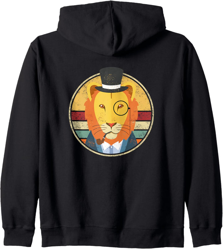 Lustiges Löwe König der Tiere Retro Vintage Outfit Design Kapuzenjacke