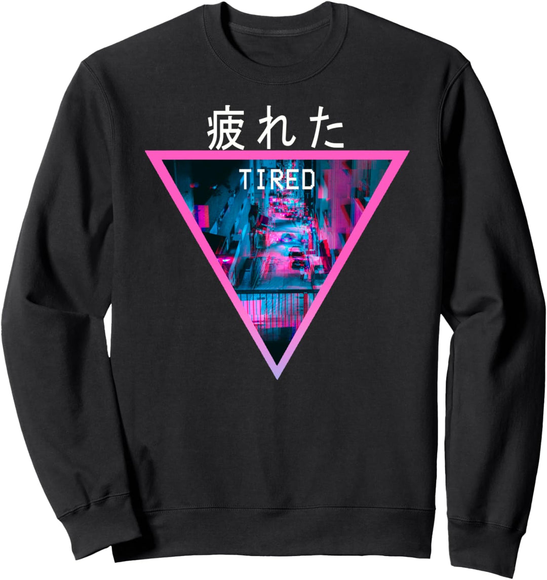 Ästhetische Müde Grafik Geschenk Japanische Streetwear Tired Sweatshirt