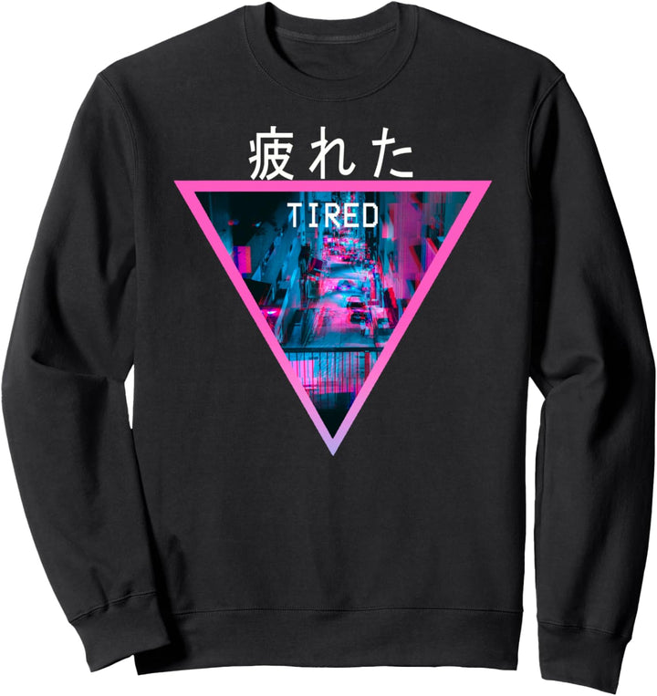 Ästhetische Müde Grafik Geschenk Japanische Streetwear Tired Sweatshirt