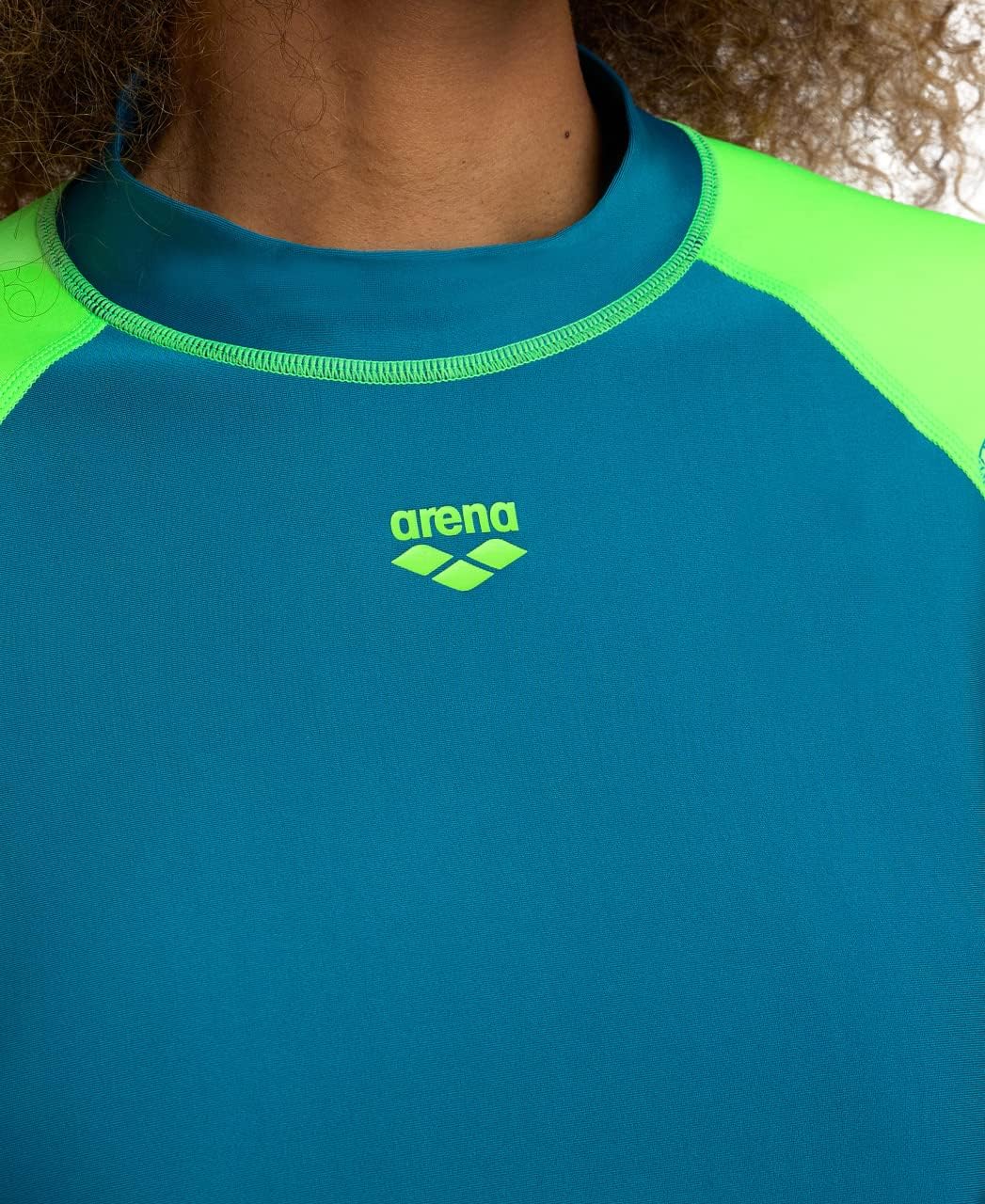 ARENA Damen Women's Vest S/S Graphic Rash Guard Shirt XS Deep Teal-soft Green, XS Deep Teal-soft Gre