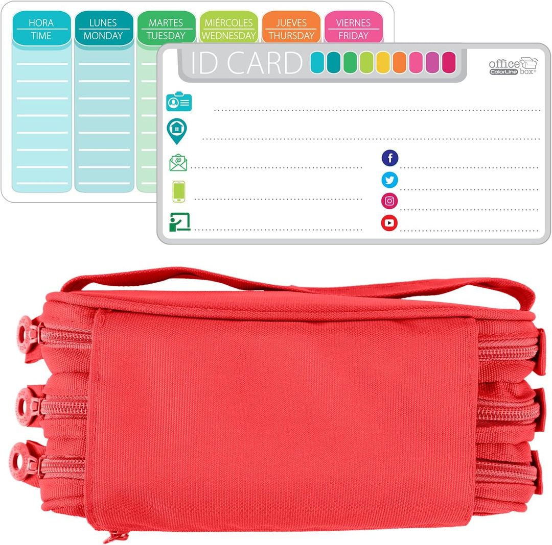 ColePack – Federmäppchen für die Schule, 3 Fächer, dreifaches Mäppchen mit erstklassigem Material, D