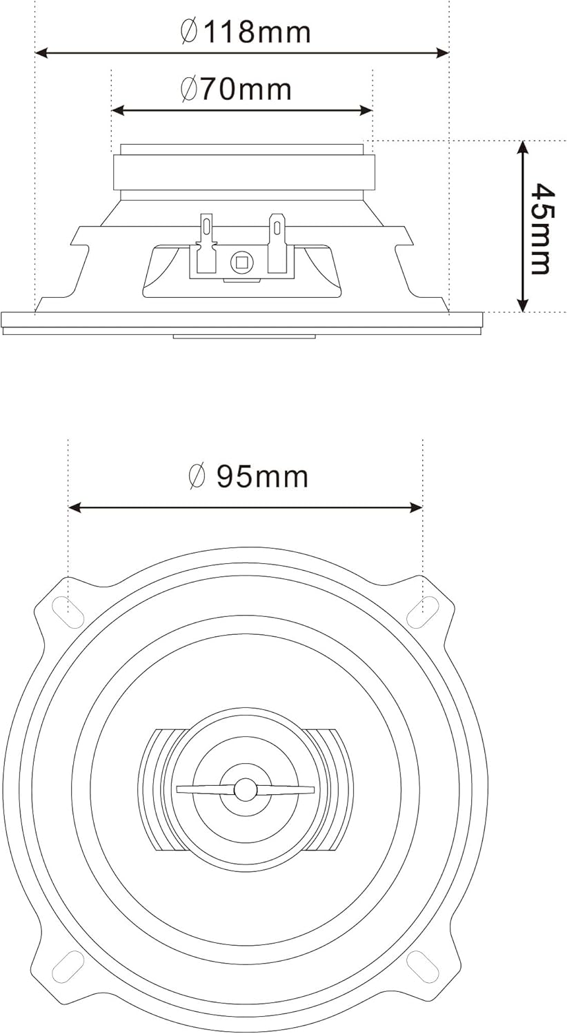 Caliber Auto Lautsprecher Set 100W - 2er Set Lautsprecher Auto - Koaxial Lautsprecher 2-Wege - Inklu