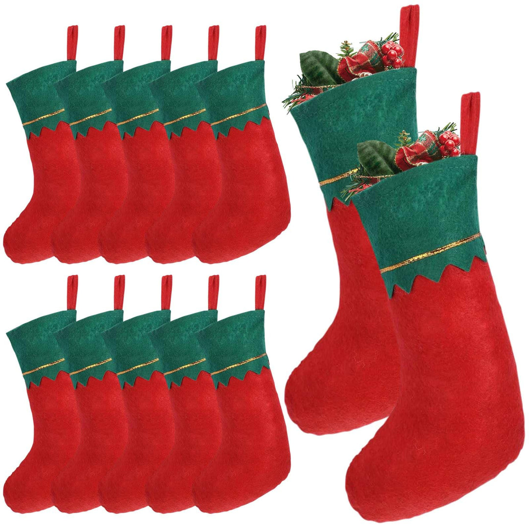 12 Stück Weihnachtssocken Zum Befüllen,Nikolaussocken Zum Befüllen,Weihnachtsstrümpfe Kamin für den