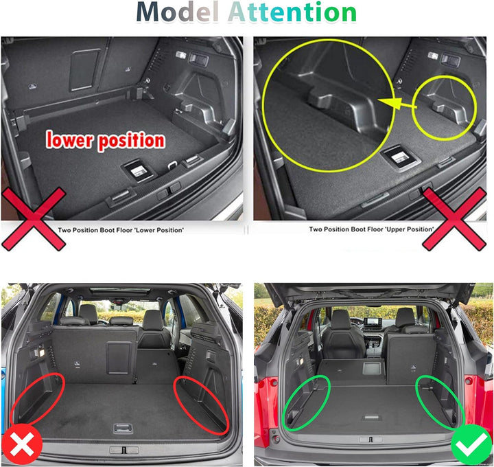 GAFAT Peugeot 3008 II 2016-2023 Kofferraummatte, Peugeot 3008 2022 Kofferraumwanne Matten Hohe Kante