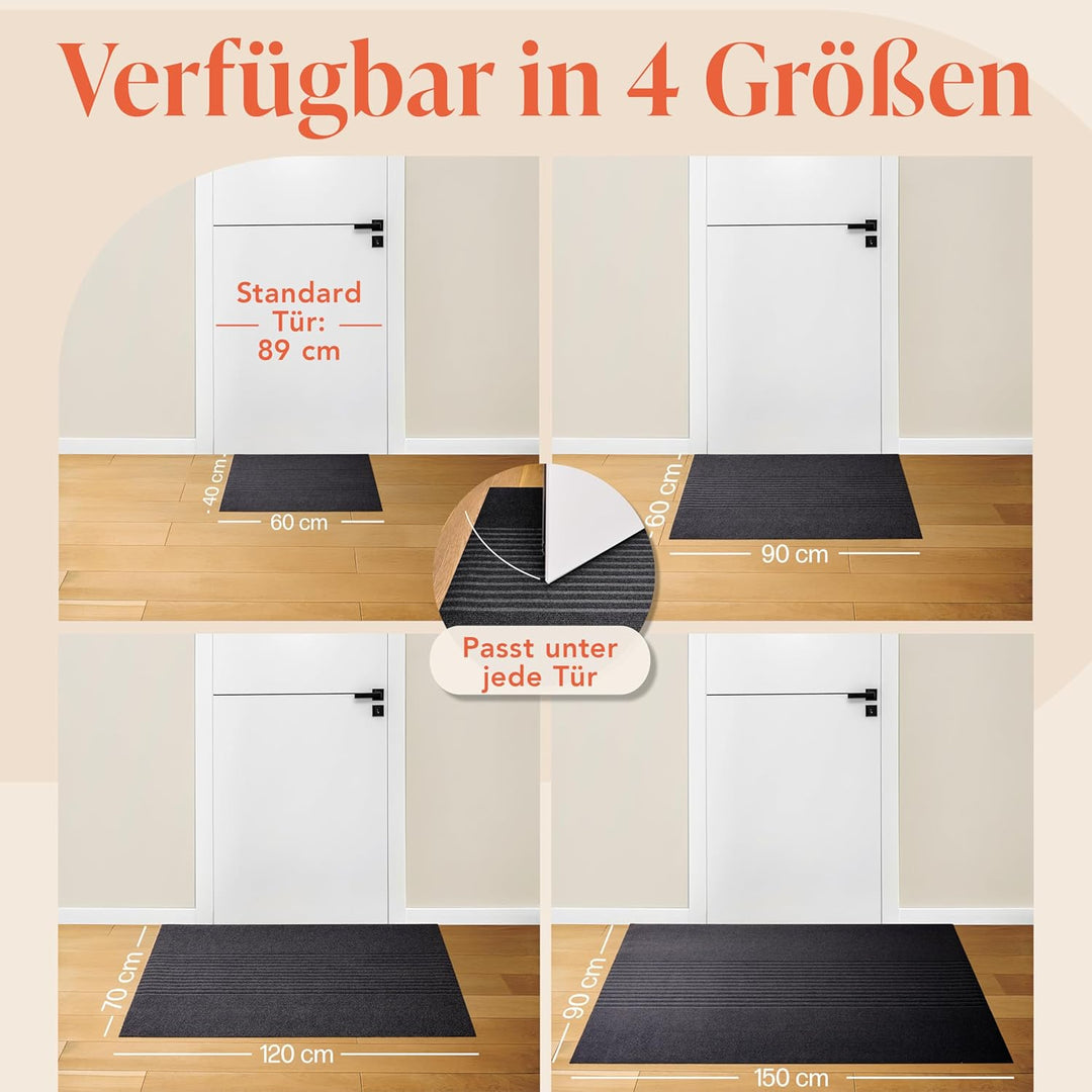 Blumtal Fussmatte 40x60 cm - rutschfeste Schmutzfangmatte - Fussabtreter Muster - Fussmatten Haustür