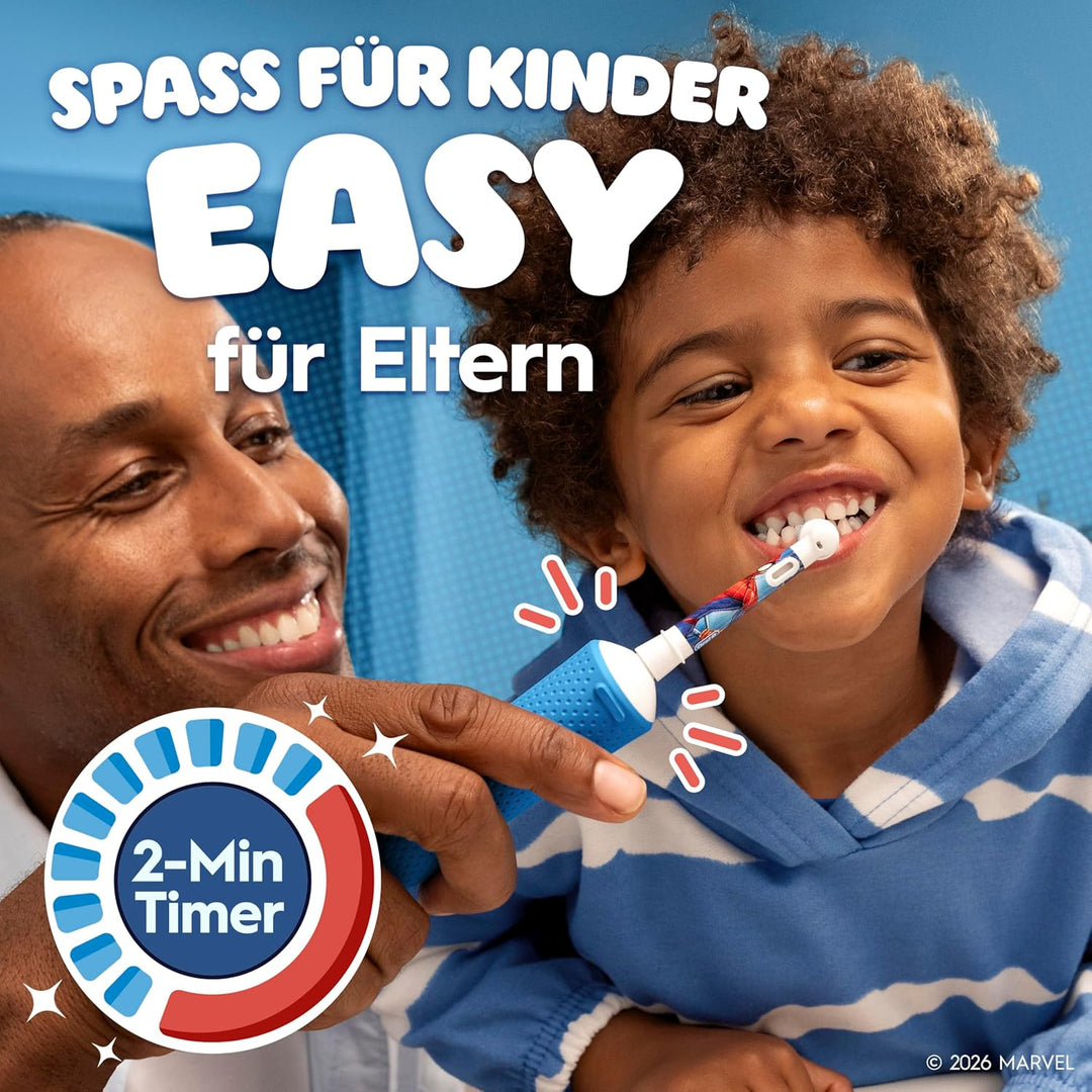 Oral-B Pro Kids Spiderman Elektrische Zahnbürste/Electric Toothbrush für Kinder ab 3 Jahren, inklusi