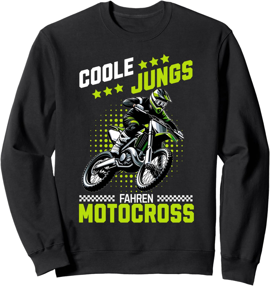 Coole Jungs fahren Motocross Kindermotorrad Cross Sweatshirt