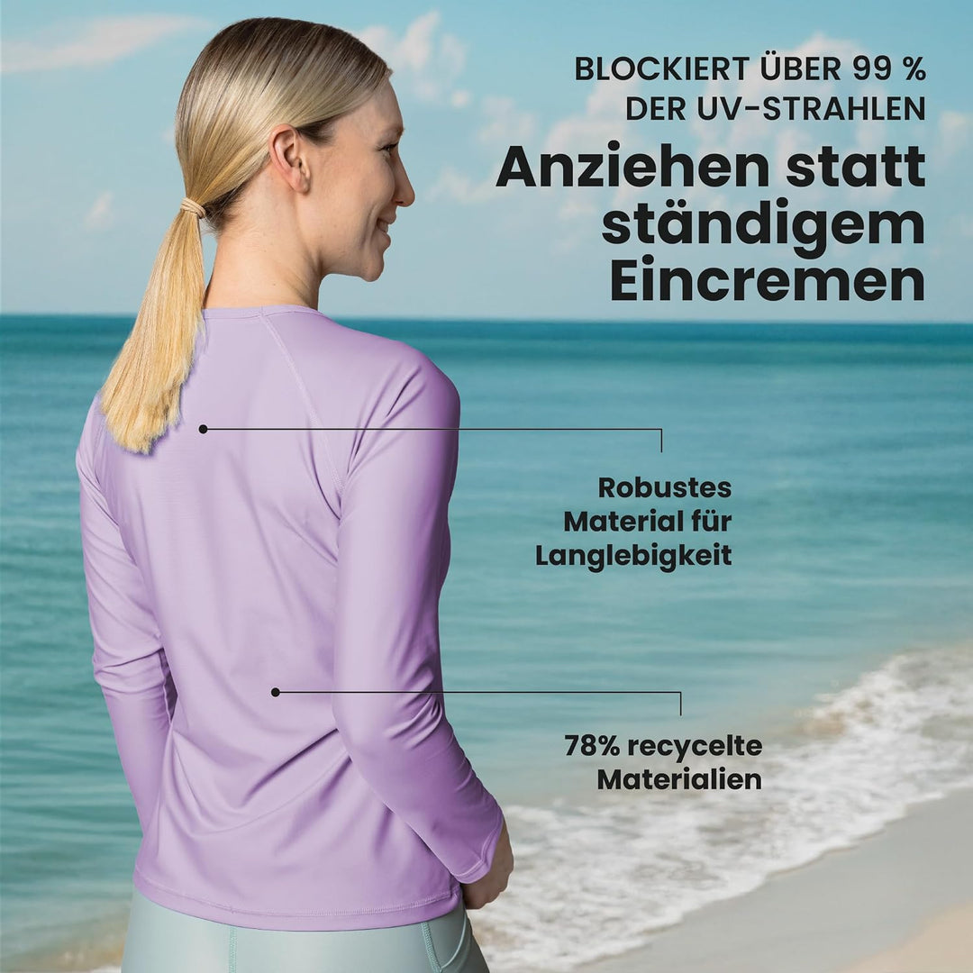 iQ-UV Shirt Langarm Damen iQ Company UV Schutz Bekleidung Wasser Schnorcheln recycelt XXL Lila, XXL