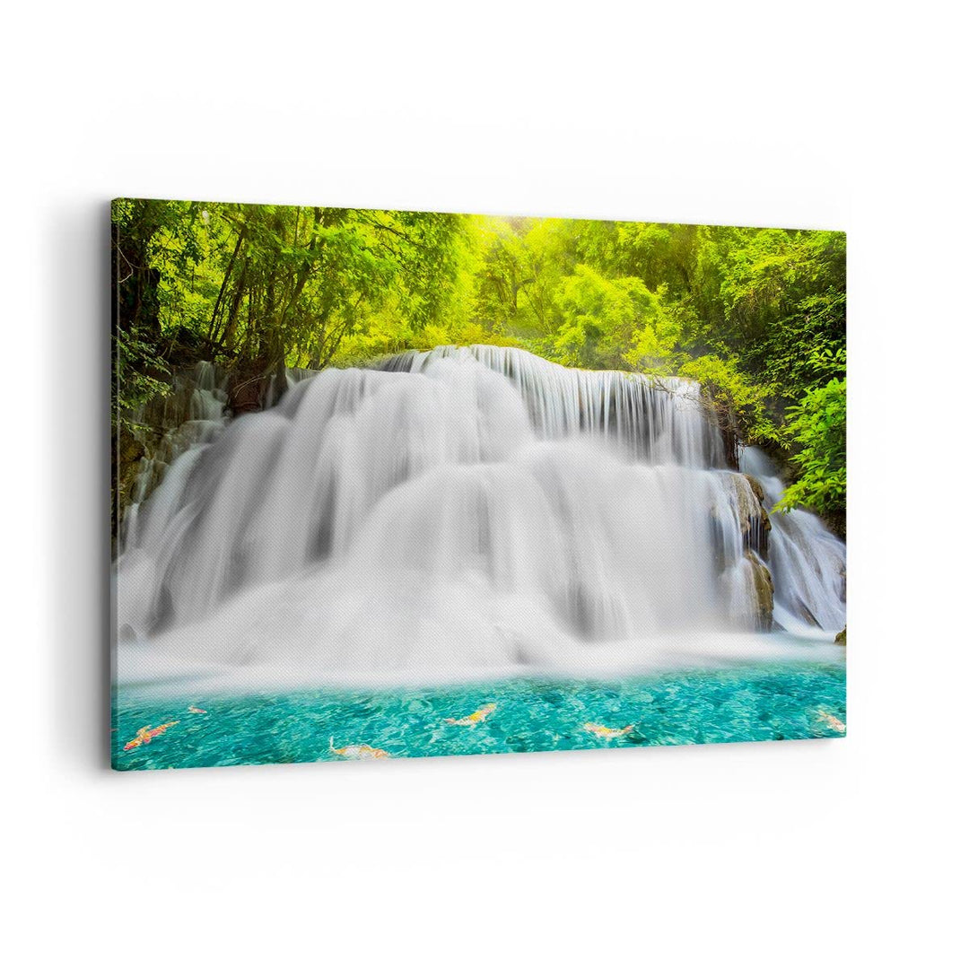 ARTTOR Bilder auf Leinwand 100x70cm Leinwandbild Park natur landschaft Gross Wanddeko Bild Schlafzim