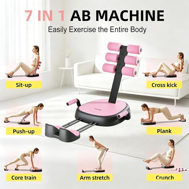 Bauchmuskeltrainer Bauchtrainer für Zuhause, 7 in 1 Sit Up Bank klappbar Hantelbank mit abnehmbarem