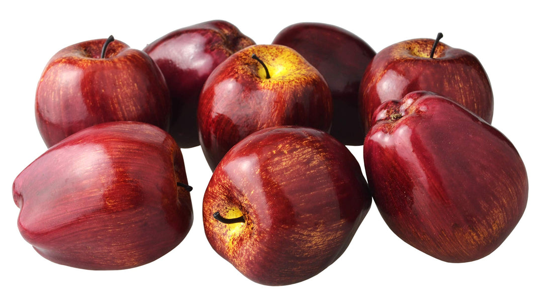 Künstliche, lebensechte Äpfel, 8-teilig, künstlich, dunkelrot, Apfel, rot, köstliche Äpfel, Set für