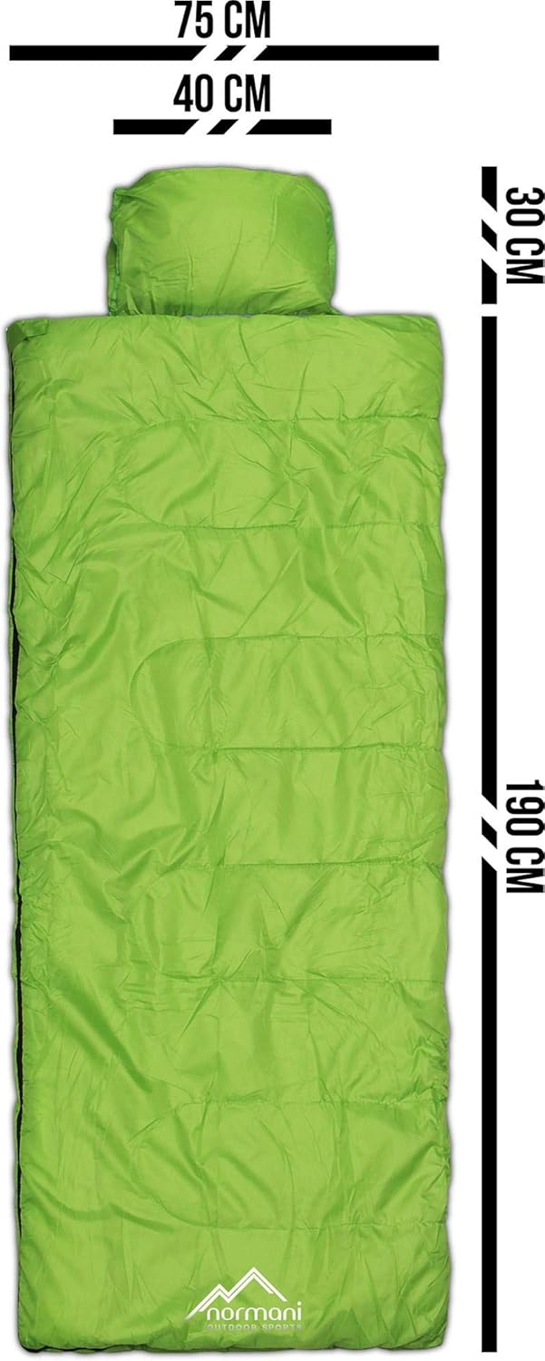 normani Einzel Schlafsack Pilotenschlafsack mit integriertem Kopfkissen Pilot/Limette Einheitsgrösse