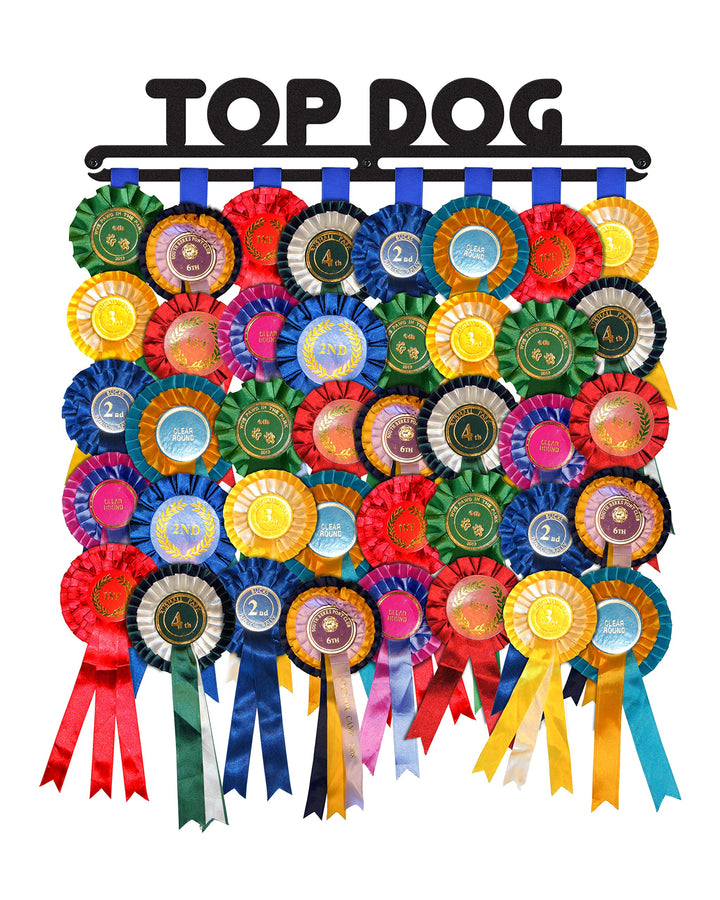 The Medal Hanger Shop Top Dog | Schwarz | Rosette/Band Display Halter | Hergestellt in Grossbritanni