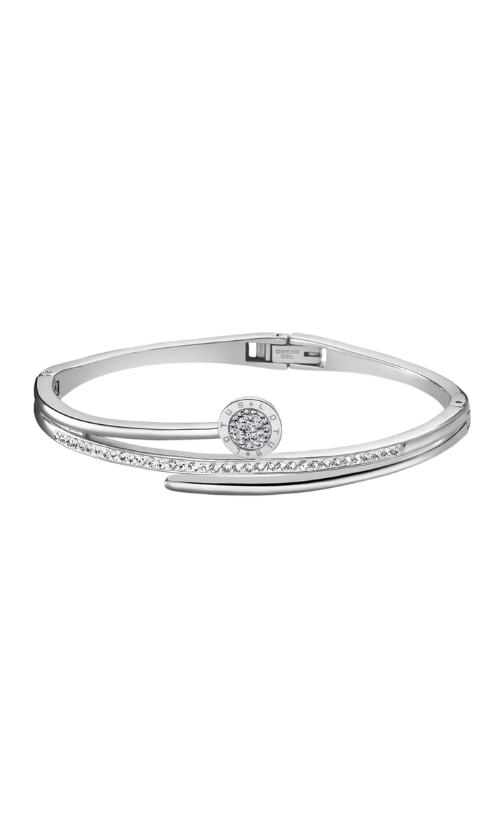 LOTUS STYLE Frau Armbänder Stahl Asscherschliff Blauer Zirkonia