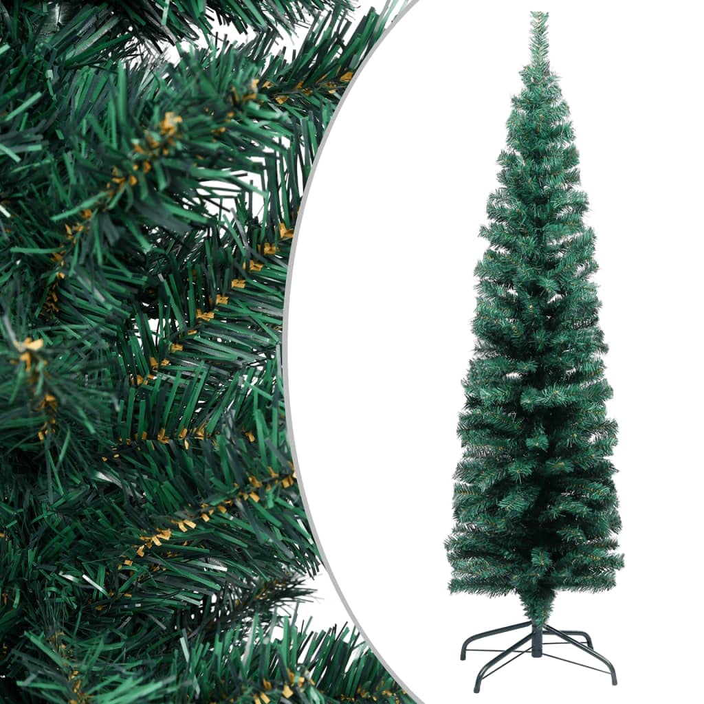 vidaXL Künstlicher Weihnachtsbaum Schlank mit Ständer Tannenbaum Christbaum Dekobaum Kunstbaum Weihn