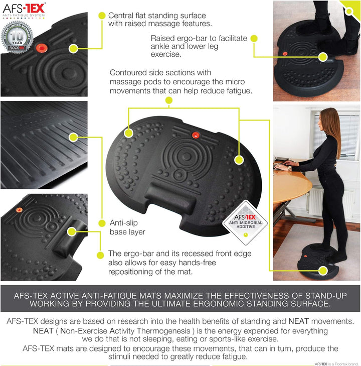AFS-TEX 4000X Aktive Anti-Ermüdungsmatte - Mitternachtsschwarz - 50 x 76cm 50 x 76cm Schwarz, 50 x 7
