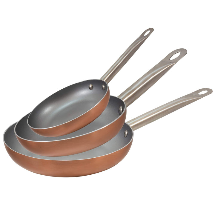 3er Set Bratpfanne (18,22,26cm) aus gepresstem Aluminium, induktionsgeeignet, Optimum Plus Set 18/22