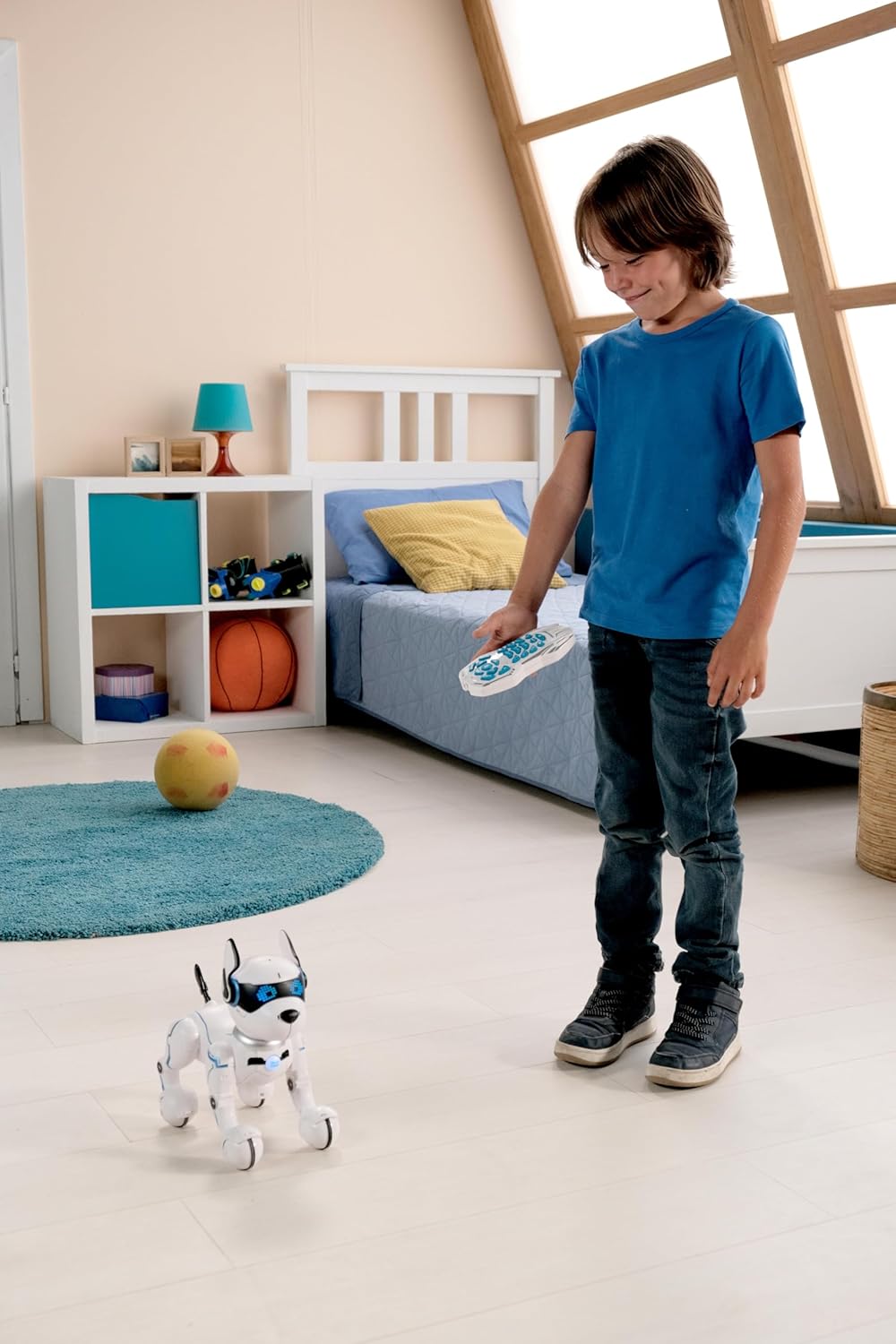 Lexibook Power Puppy - Mein Roboterhund zum Trainieren - Programmierbarer Roboter mit Fernbedienung,