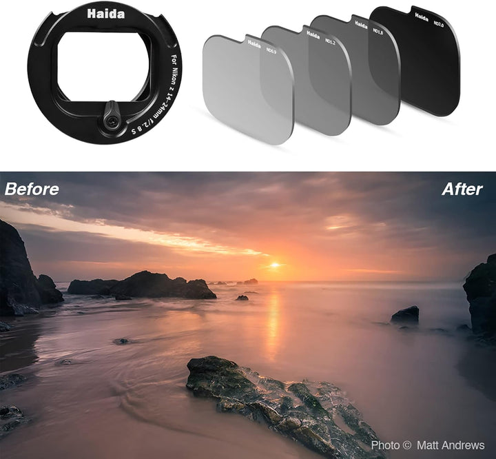 Haida ND-Filter-Set für Heckobjektiv – ND8, ND16, ND64, ND1000, Neutraldichtefilter-Set mit Adapterr