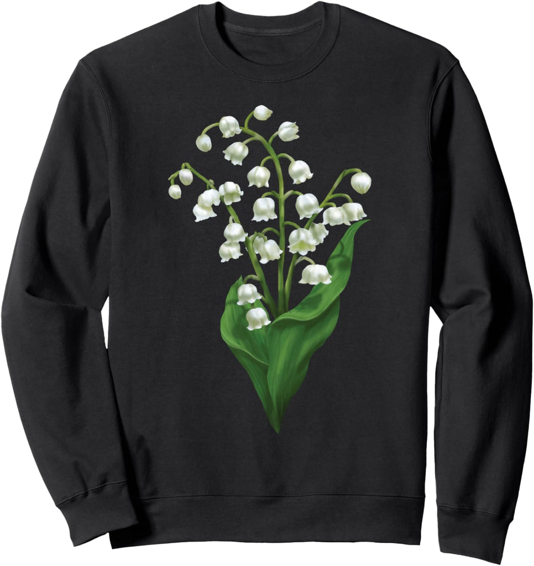 Weisse Maiglöckchen, Frühlingsblumen-Aquarell-Geschenk. Sweatshirt