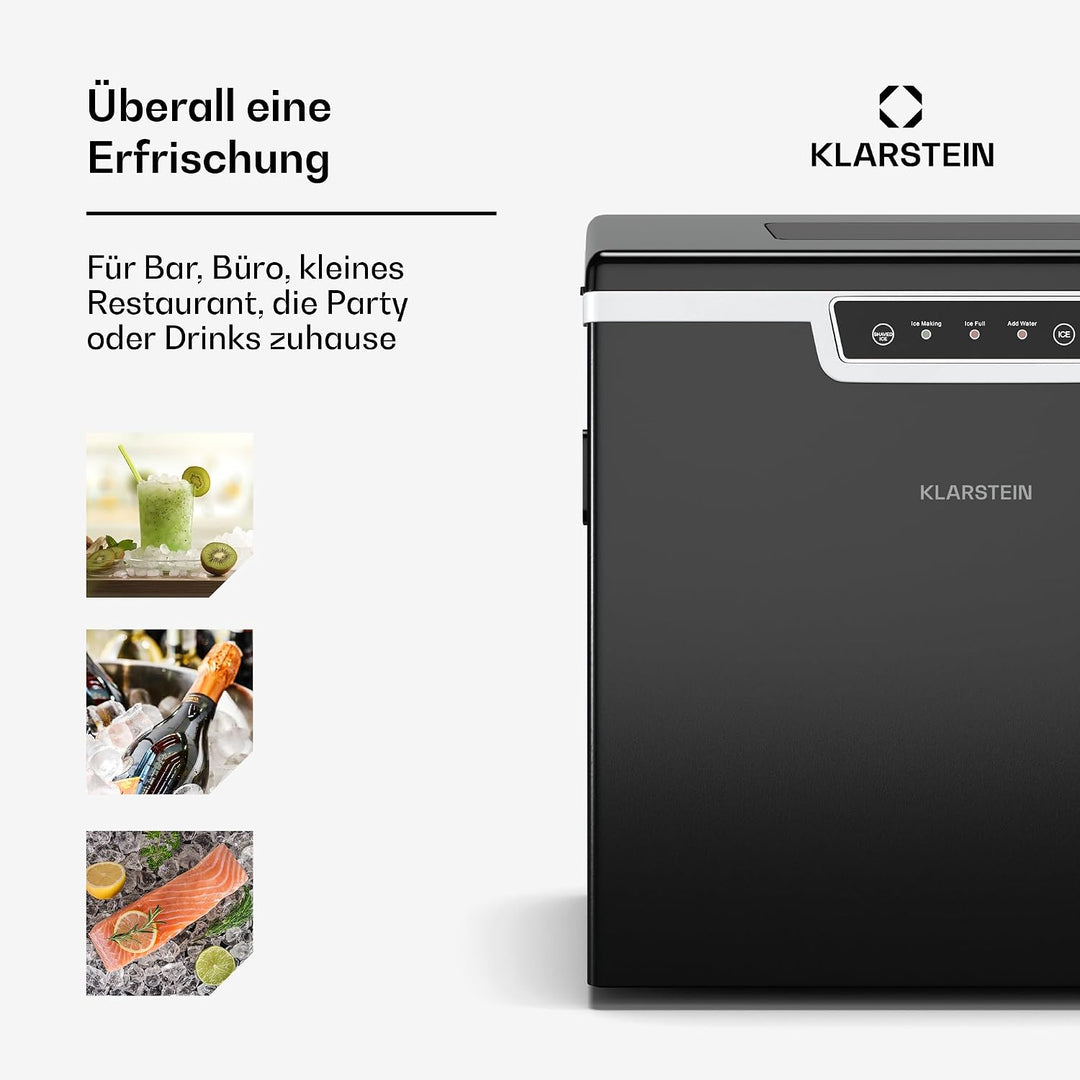 Klarstein Icefestival Bullet Eiswürfelmaschine – 20 kg/24 h, 400 W, 3-Liter-Tank, Eiswürfel &amp; Gerieb