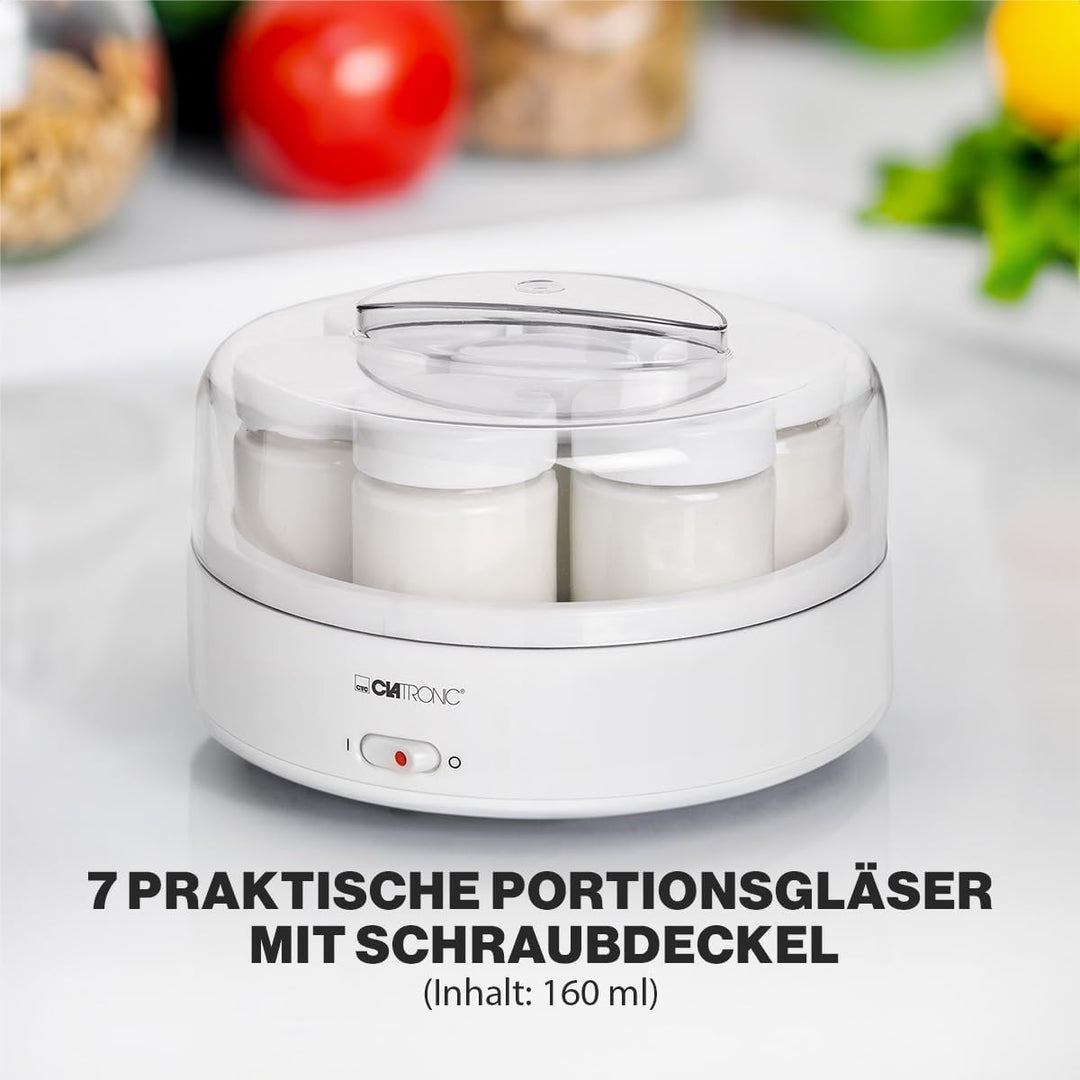 Clatronic Joghurtmaschine/Joghurtbereiter/Joghurt-Maker JM 3344 für (greek) Yoghurt, Frischkäse & Qu