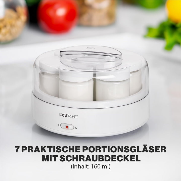 Clatronic Joghurtmaschine/Joghurtbereiter/Joghurt-Maker JM 3344 für (greek) Yoghurt, Frischkäse & Qu