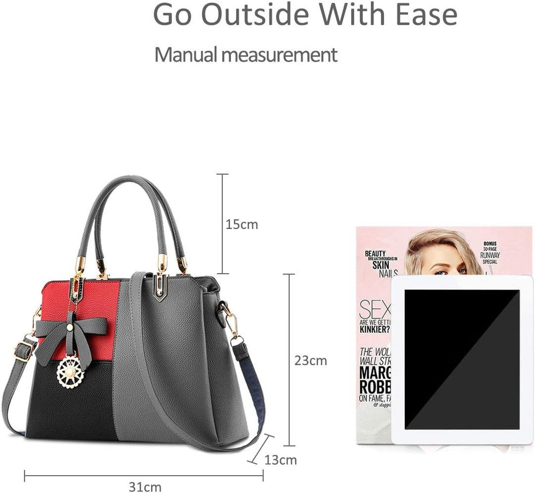 NICOLE&DORIS Damen Handtasche Schultertasche Frau Top Griff Taschen Umhängetasche Retro Weiblich Des