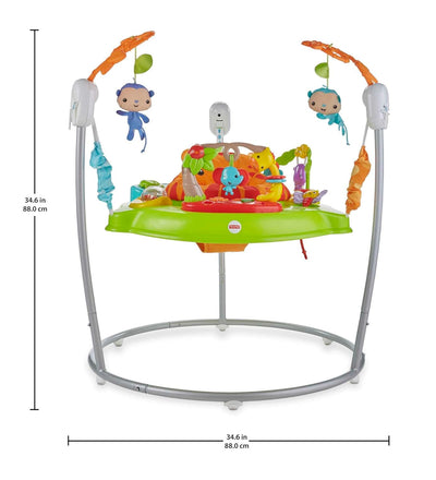 Fisher-Price CHM91 - Spielspass Rainforest Jumperoo, mit Lichtern und Musik, höhenverstellbar, Babys