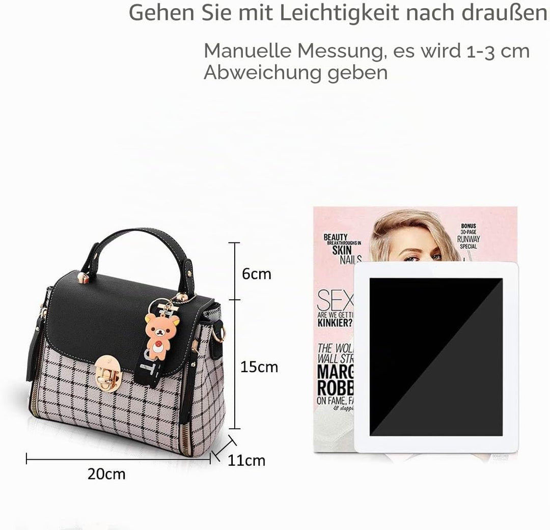 NICOLE&amp;DORIS Handtaschen für Damen Niedliche Umhängetasche Mädchen Reissverschluss Handtasche PU Led