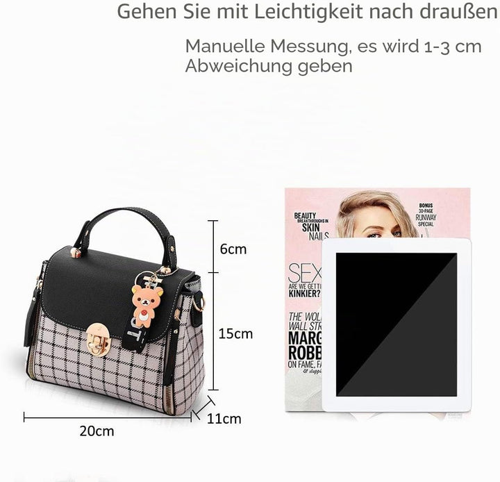 NICOLE&amp;DORIS Handtaschen für Damen Niedliche Umhängetasche Mädchen Reissverschluss Handtasche PU Led