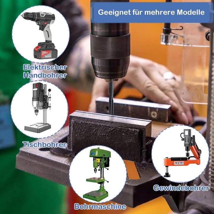 KEWAYO 5 Stück Gewindeschneider Bit Set M4 -M10, HSS Nitrieren Gewindebohrer Bit Satz, Metric Gewind