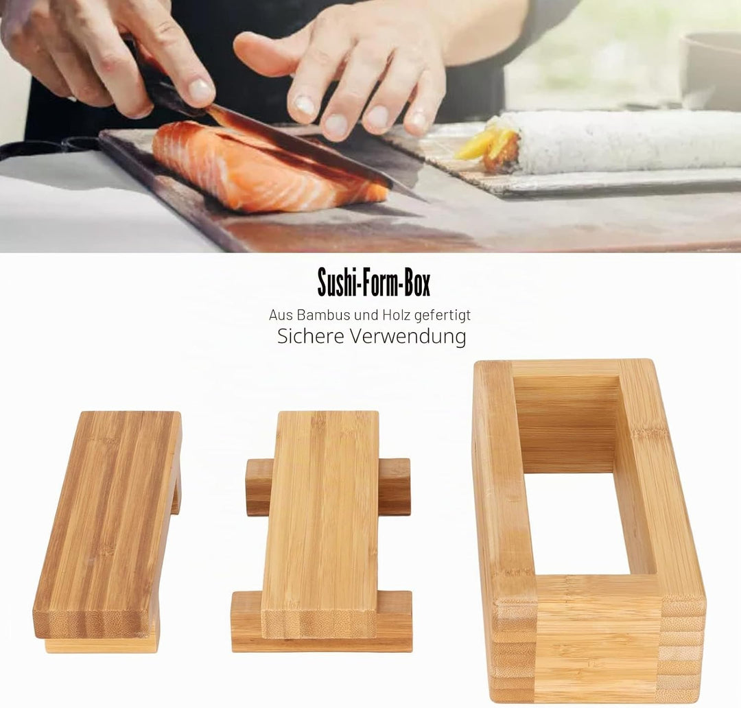 TOPINCN Hölzerne Sushi Pressform, Rechteckige Sushi-Pressmaschine, Japanische Sushi-Nigiri-Maker-For