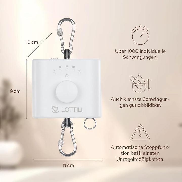 Lottili Federwiegen Motor | lautlos &amp; selbstlernend | mit Timer &amp; Dauermodus | fein einstellbare Sch