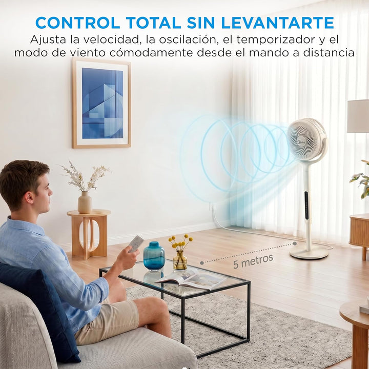 Midea Standventilator mit 12 Geschwindigkeiten, mit Fernbedienung, leiser Ventilator mit Oszillation