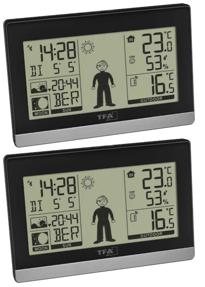 Funk-Wetterstation mit 2 Display Weather Boy Mega TFA 35.1159.99 (﻿schwarz 35.1159.01.99), schwarz 3