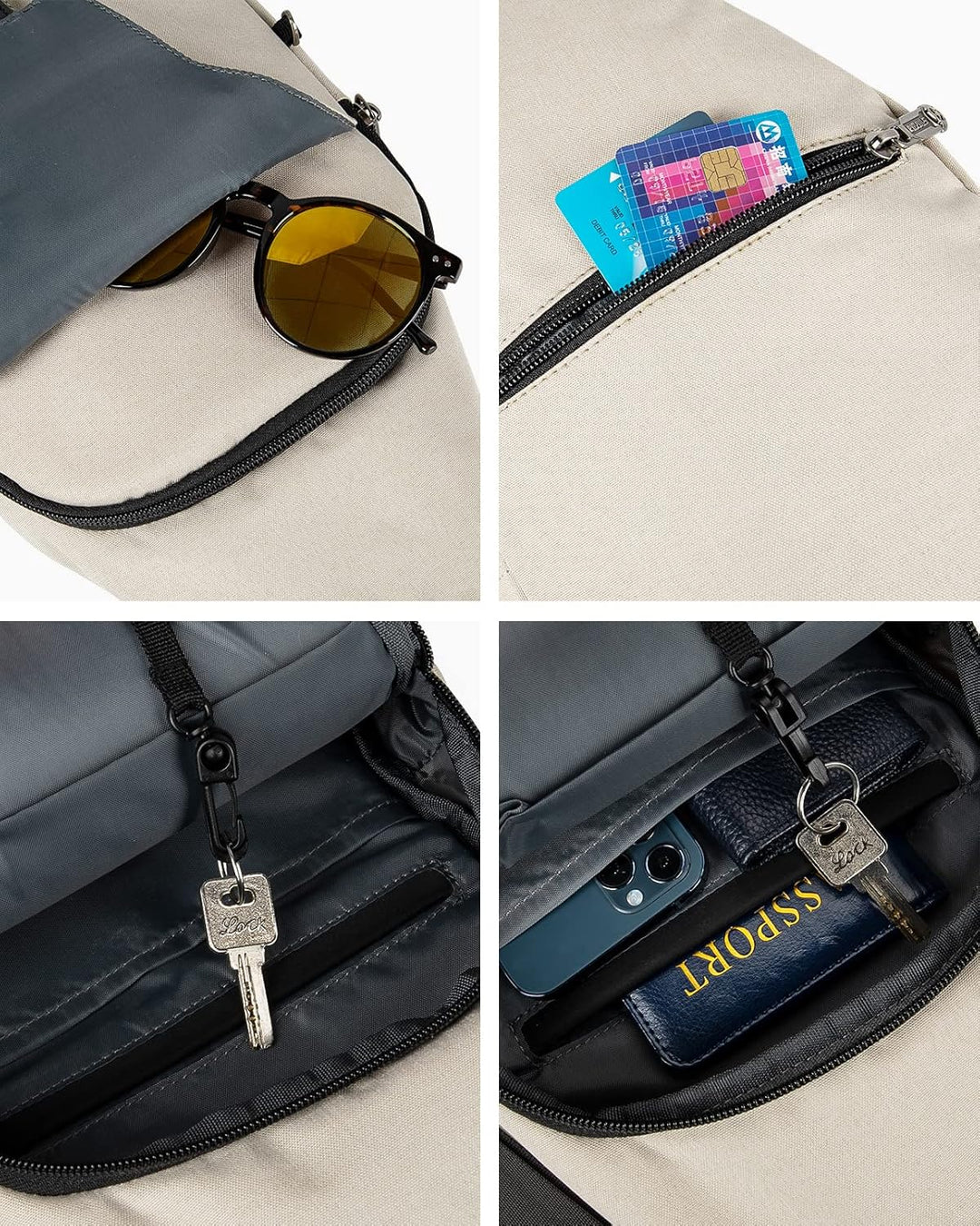 WATERFLY Anti-Diebstahl Sling Bag für Damen und Herren Brusttasche Hippie Crossbody Bag Multipurpose