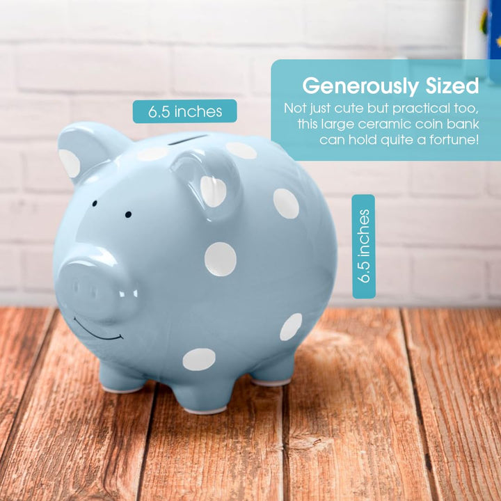 Pearhead 40104 Keramik Sparschwein, blau Blue Piggy Bank, Blue Piggy Bank