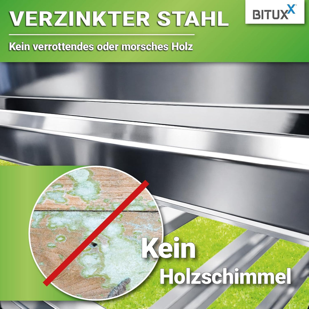 Bituxx Komposter Garten Wetterfest Kompostierer Kompostbehälter Metall 100 x 100 cm