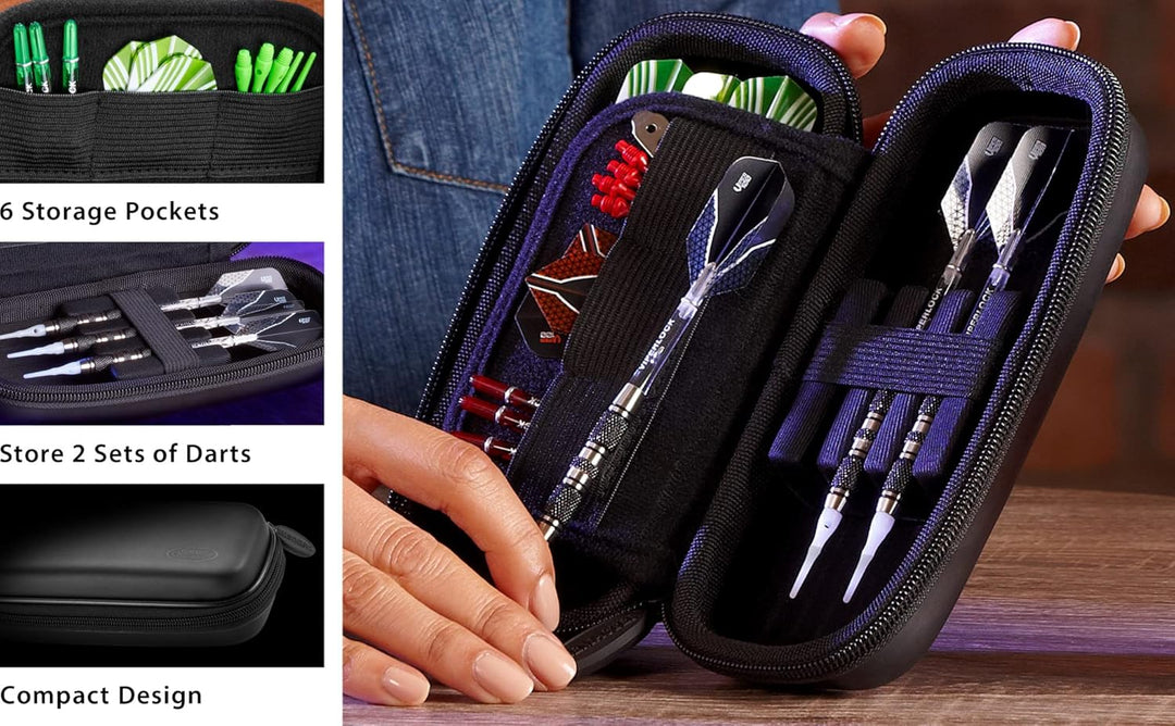Casemaster Sentry Dart Case Slim Eva Shell for Steel and Soft Tip Darts, Hold 6 Darts and Features B