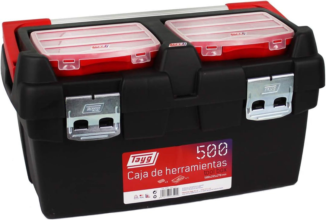 Tayg 165009 Werkzeugkasten aus Kunststoff-Aluminium Nr.500 Werkzeugkoffer 500/500 x 295 x 270 mm/sch