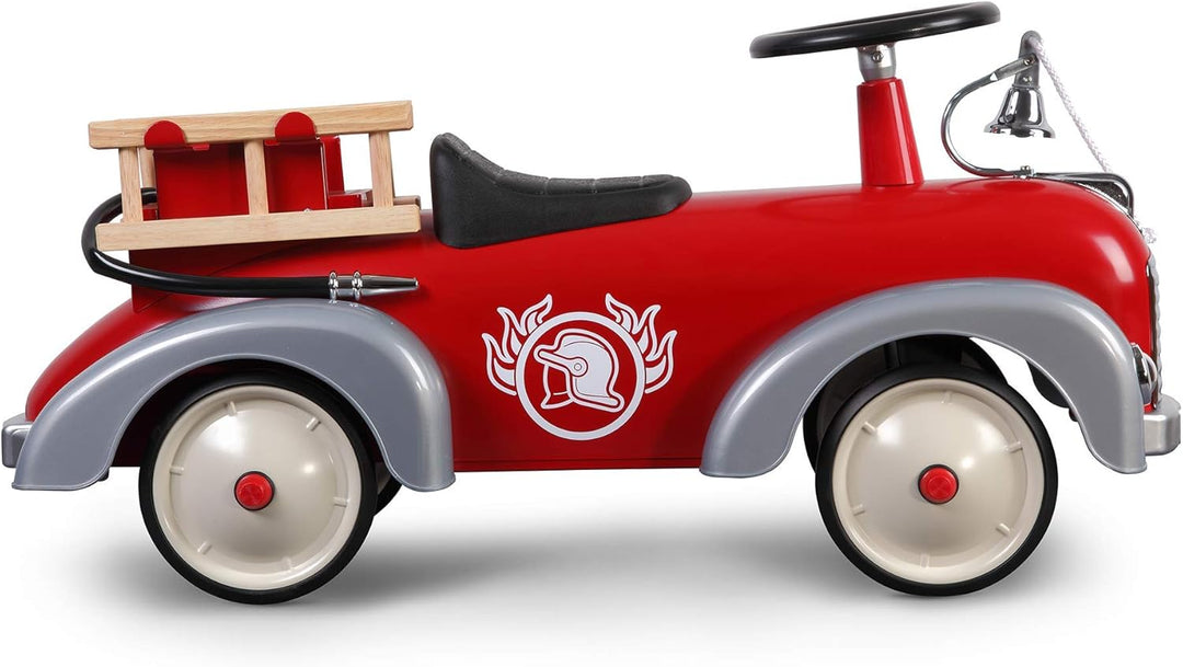 Baghera Speedster Feuerwehr | Rutschfahrzeug Feuerwehrauto für Kinder mit zahlreichen lebensechten D