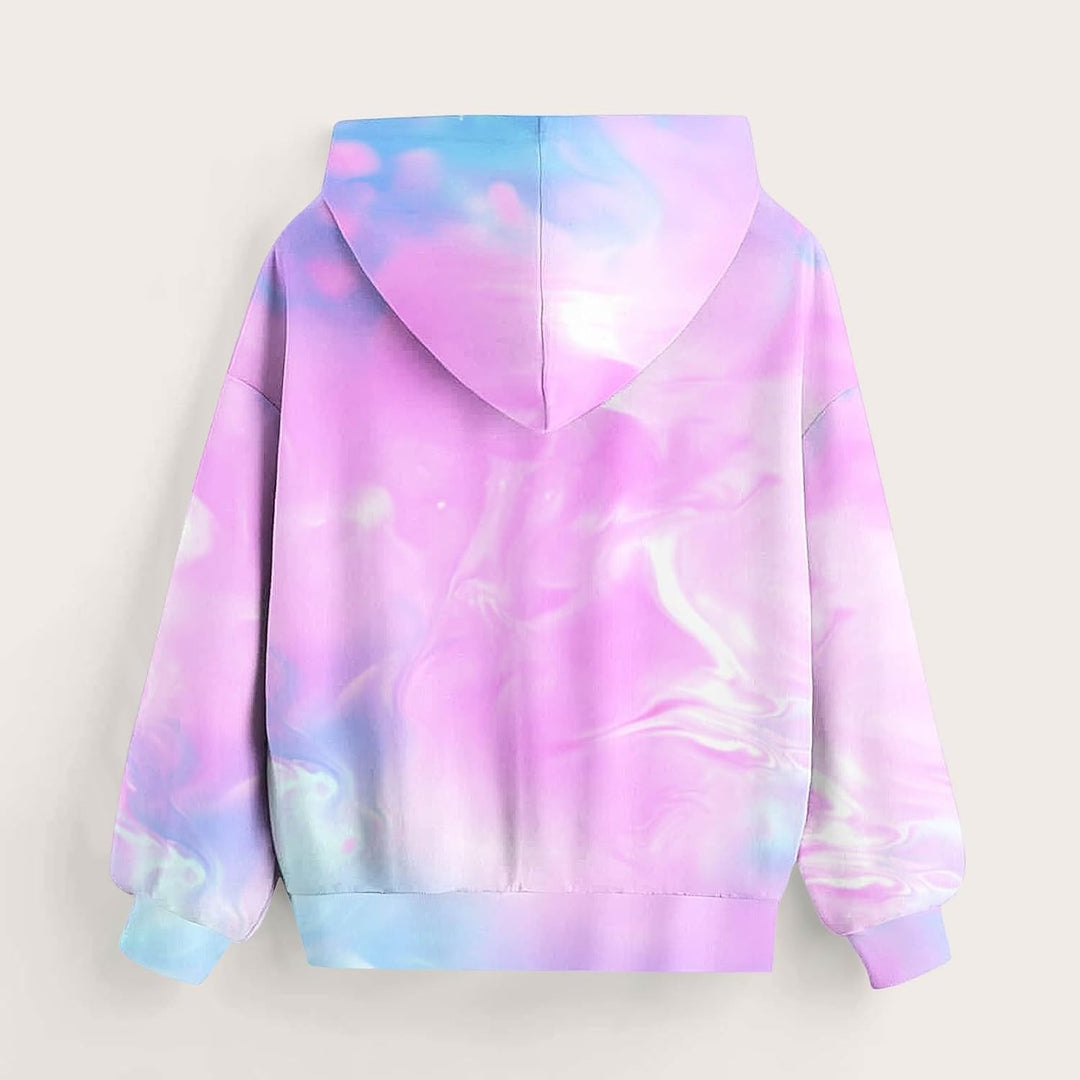 EMATOP Mädchen Batik Hoodie Freizeit Langarm Kapuzenpullover Winter Baumwolle Sweatshirt mit Kapuze