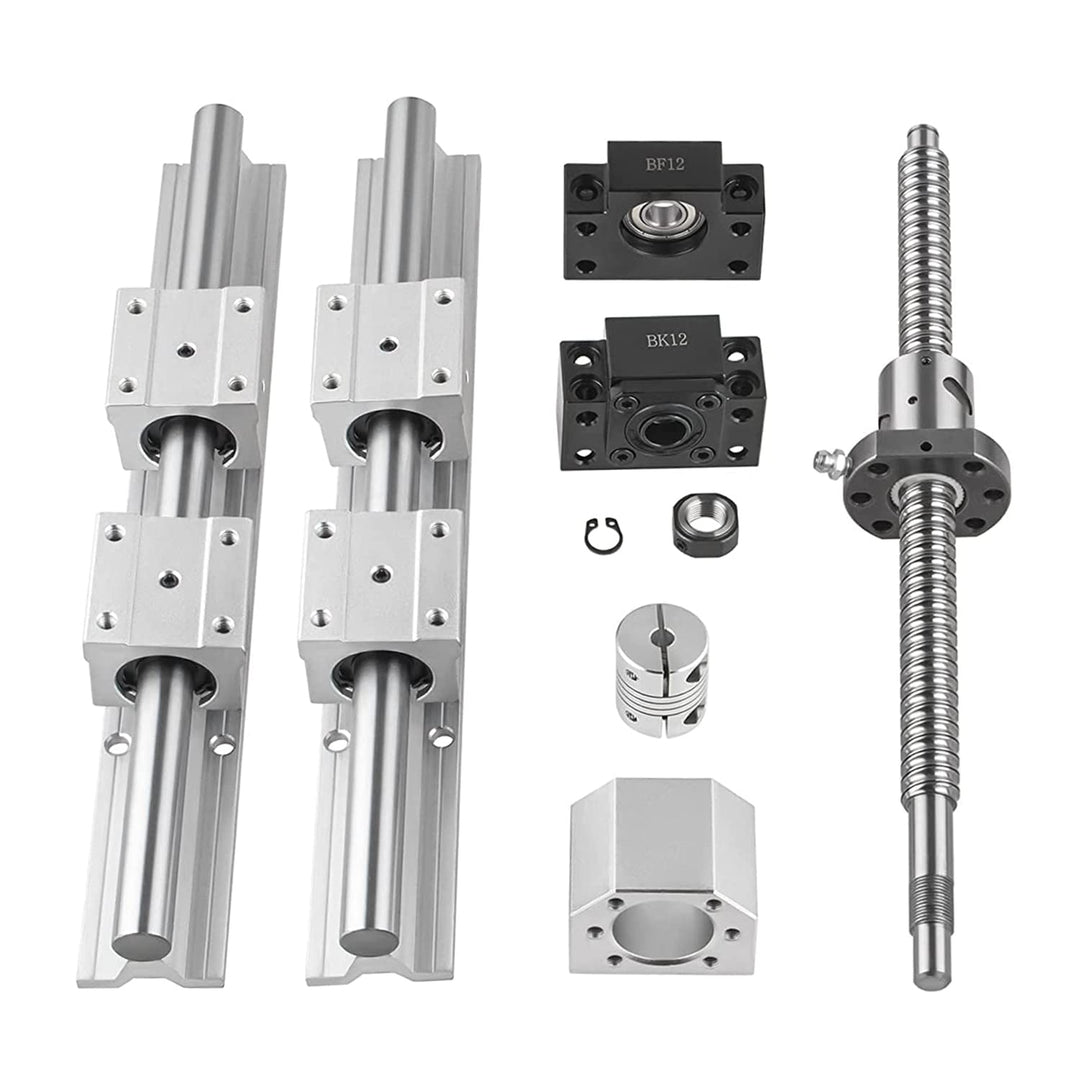 CNCMANS Kugelumlaufspindel SFU1204-400mm BK10 BF10 Kit mit 2 Stück SBR12-400mm Linearschiene mit 4 S