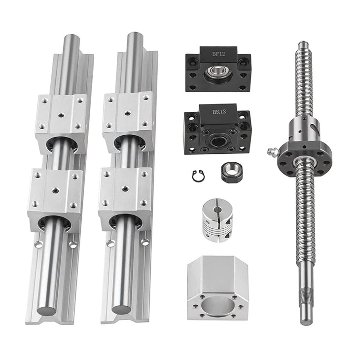 CNCMANS Kugelumlaufspindel SFU1204-400mm BK10 BF10 Kit mit 2 Stück SBR12-400mm Linearschiene mit 4 S